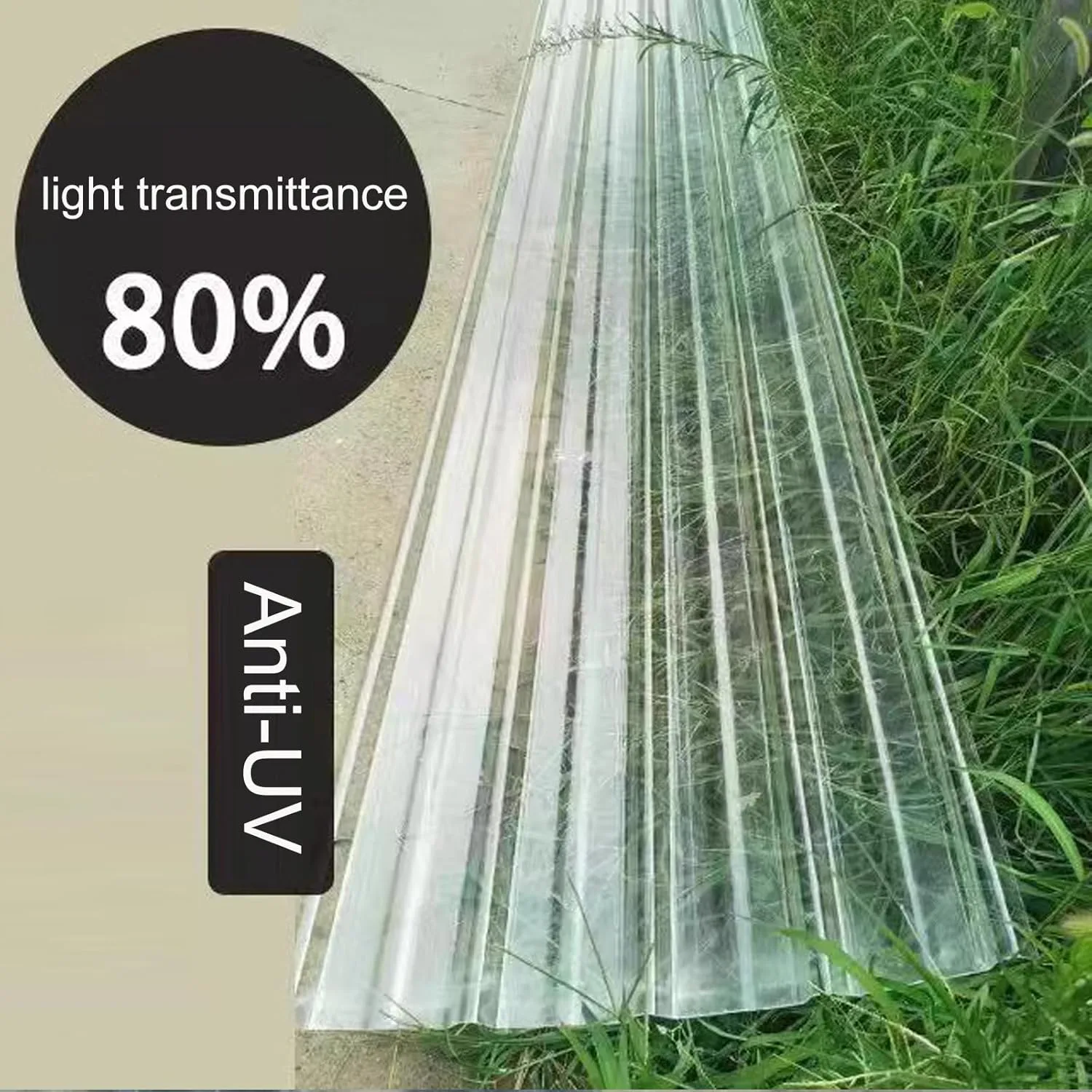 Corrugated Fiberglass Clear Panels 1.5mm Thick Pack of 15 (3' x 5')