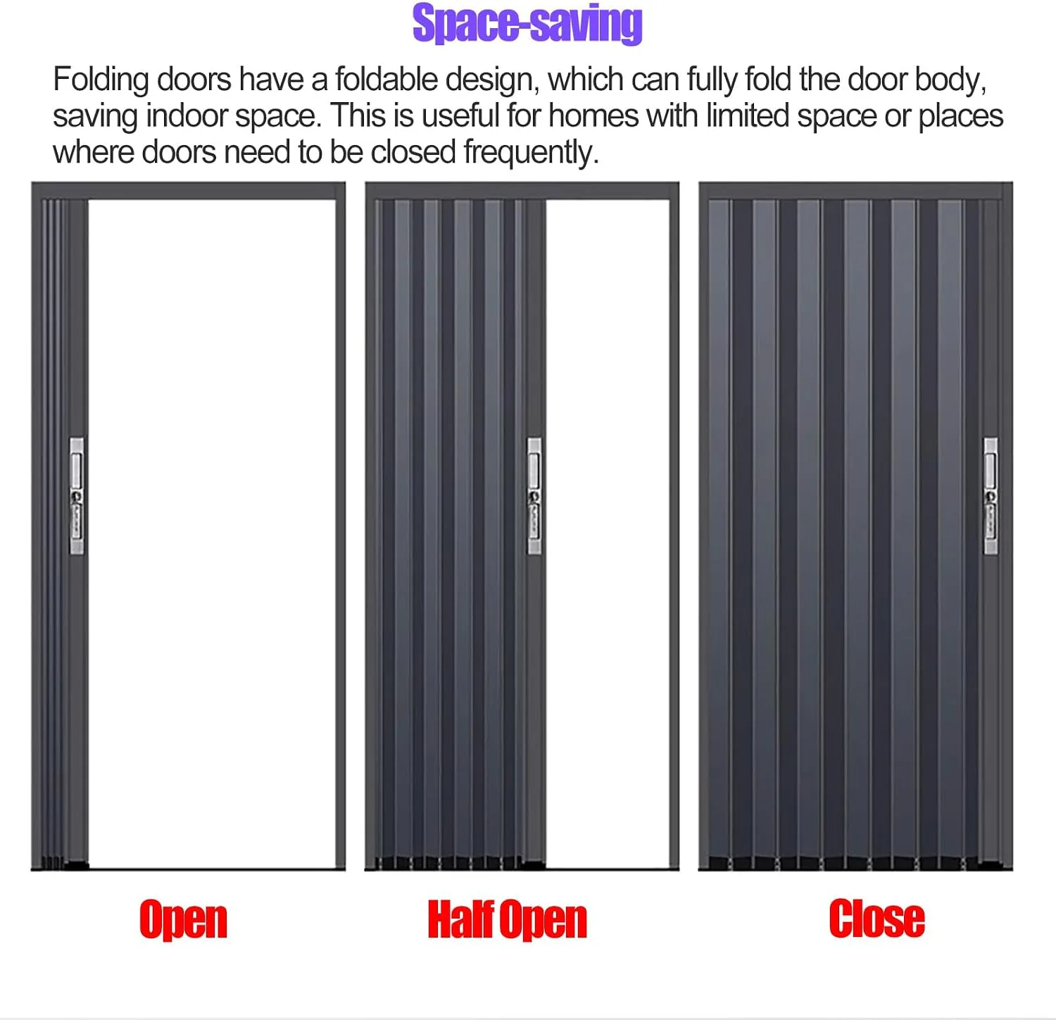 Concertina Sliding Door Grey White