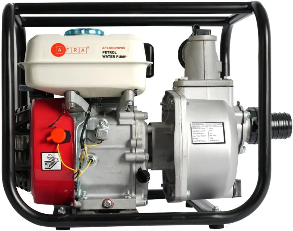 Afra Petrol Water Pump, 3 Inch Outlet, 6.5hp, Recoil Start, 168FB Engine.