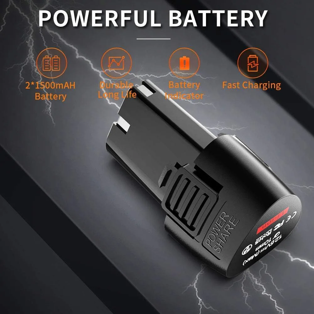 Cordless Drill Driver Kit with 2 Batteries